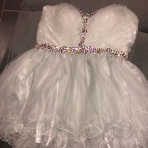 Silver party dress for prom or sweet 16